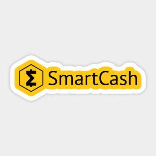 SmartCash Wordmark Logo Yellow Background Sticker